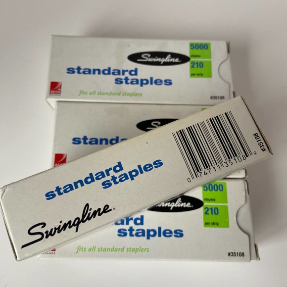 Swingline Standard Staples 4 Boxes #35108 New 5000 per box 210 per strip - Picture 2 of 4